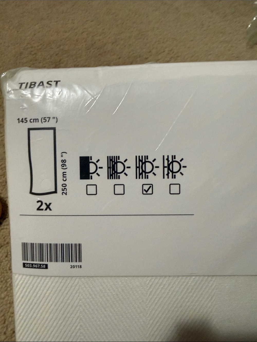IKEA TIBAST White Sheer Curtain Panels 2-Pack